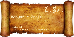 Banyár Zsolt névjegykártya